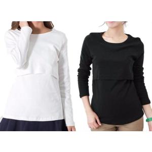 授乳服 2枚セット 授乳口付き 長袖 Tシャツ...の詳細画像2