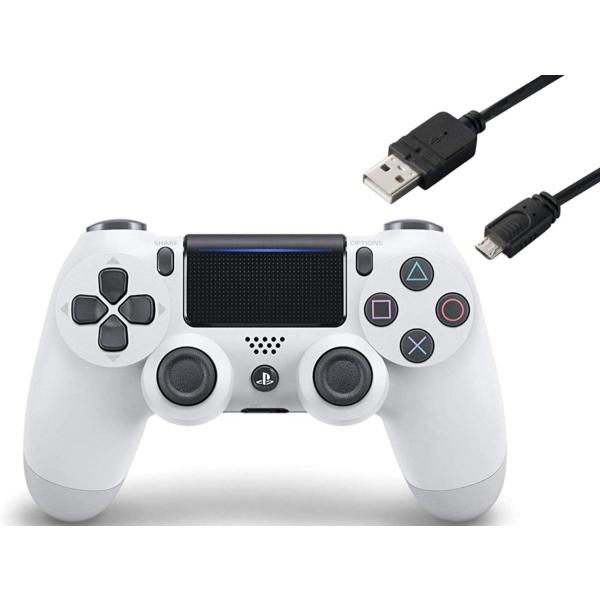 【純正品】ワイヤレスコントローラー (DUALSHOCK 4) グレイシャー・ホワイト  充電ケーブ...