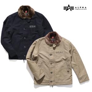 アルファインダストリーズ【ALPHA INDUSTRIES INC】TA1717 N-1 デッキジャケット JUNGLE CLOTH アウター メンズ フライトジャケット フルジップ ミリタリー｜bobsstore