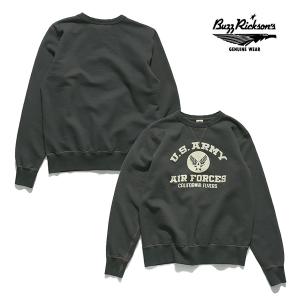 バズリクソンズ【BUZZ RICKSON'S】SET-IN CREW NECK SWEAT SHIRTS U.S. ARMY AIR FORCES スウェット メンズ ミリタリー ロゴ 裏起毛 トレーナー 日本製｜bobsstore