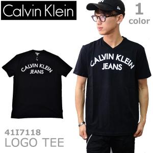 カルバン・クライン ジーンズ【Calvin klein Jeans】メンズ ロゴ Tシャツ 半袖 41I7118 トップス 人気 Logo T 定番 BLACK ブラック ネコポスのみ送料無料｜bobsstore