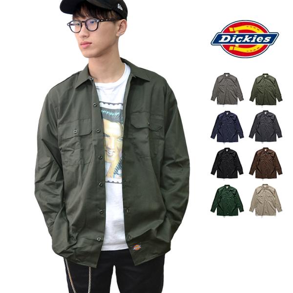 ディッキーズ【Dickies】LONG SLEEVE TWILL WORK SHIRT ワークシャツ...