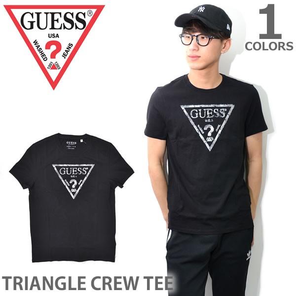 爆買 ゲス【GUESS】TRIANGLE CREW Tシャツ メンズ ロゴ ゲス 半袖 トライアング...