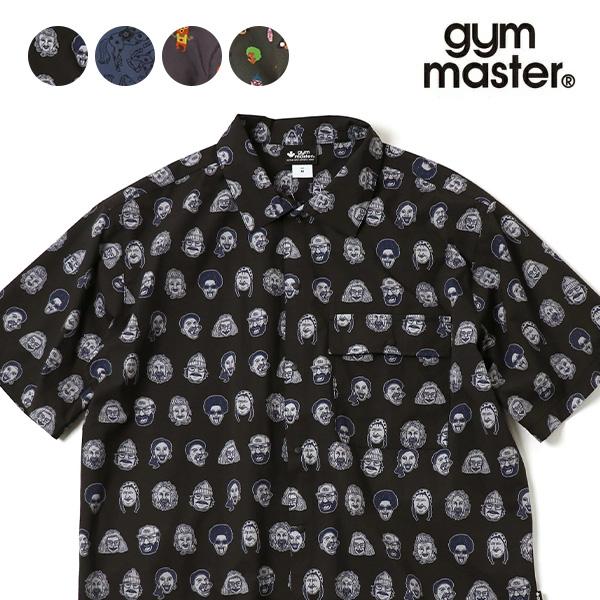 ジムマスター【gym master】UL-GRIDハッピーペイント半袖シャツ 総柄シャツ ワークシャ...