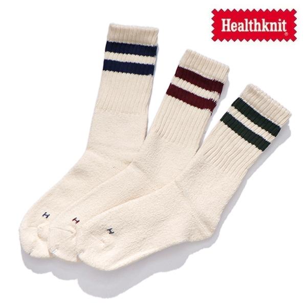 ヘルスニット【Healthknit】191-3728 クラシックシンカー2本ライン 3Pソックス 靴...