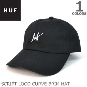 ハフ/HUF HTBSC0086 SCRIPT LOGO CURVED BRIM HAT CAP キャップ 帽子 メンズ レディース カジュアル 人気 ロゴ シンプル BLACK｜bobsstore