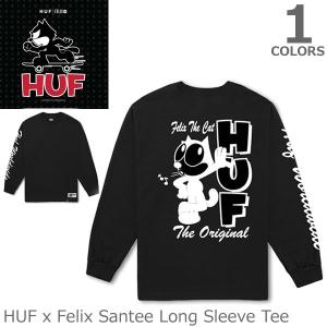 ハフ【HUF】TS00434 FELIX SANTEE L/S TEE BLACK メンズトップス Tシャツ Felix the Cat コラボシリーズ【ネコポスのみ送料無料】｜bobsstore