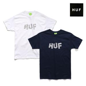 ハフ【HUF】FIXED IT S/S TEE TS01820 ロゴ メンズ レディース Tシャツ 半袖 トップス クルーネック ネイビー ホワイト【ネコポス発送のみ送料無料】｜bobsstore