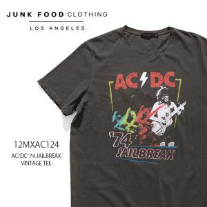 ジャンクフード クロージング【JUNK FOOD CLOTHING】AC/DC '74 JAILBREAK VINTAGE TEE  ロック バンド 半袖 Tシャツ【ネコポス発送無料】｜bobsstore