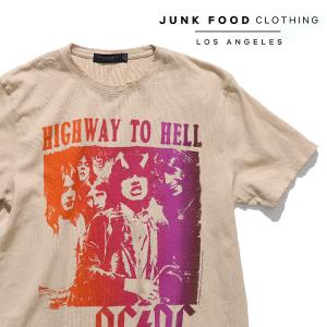 ジャンクフード クロージング【JUNK FOOD CLOTHING】AC/DC HIGHWAY VINTAGE TEE 半袖 Tシャツ メンズ レディース バンドT ロックT【ネコポス発送無料】｜bobsstore