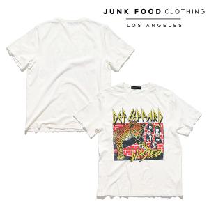 ジャンクフード クロージング【JUNK FOOD CLOTHING】DEF LEOPARD WASTED VINTAGE TEE Tシャツ ロックT バンドT デフ・レパード【ネコポス発送無料】｜bobsstore