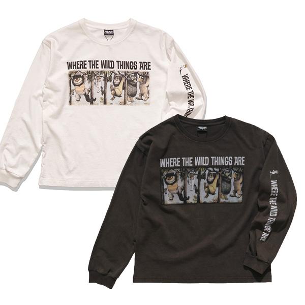 【かいじゅうたちのいるところ】 ロンT 長袖Tシャツ ロングスリーブ アニメキャラクター 袖プリント...