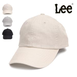 リー【Lee】261-076602 LINEN 6P CAP BLACK GRAY WHITE リネン 麻 刺繍 キャップ 帽子 サイズ調整可能 ベルト ユニセックス ロゴ カジュアル【ネコポス発送】