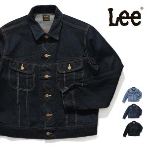 リー【Lee】LM8100 AMERICAN RIDERS 101J デニムジャケット アウター 長袖 インディゴ 濃色ブルー 中色ブルー メンズ Gジャン ジャケット ユーズド加工 ロゴ