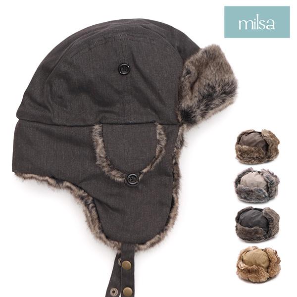 ミルサ【Milsa】 フライトキャップ 帽子 イヤーフラップ ウォッシャブル 洗える 洗濯機OK フ...