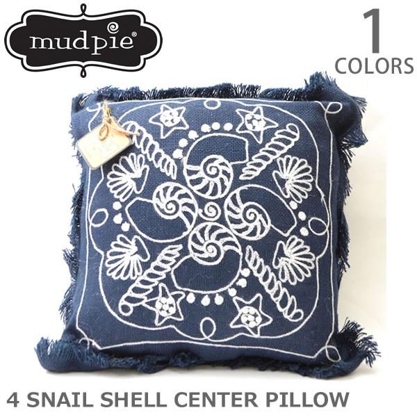 マッドパイ【Mud pie】4 SNAIL SHELL CENTER PILLOW 4264092B...
