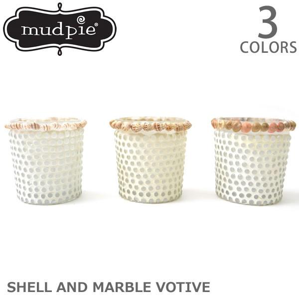 マッドパイ【Mud pie】SHELL AND MARBLE VOTIVE 4981017 キャンド...