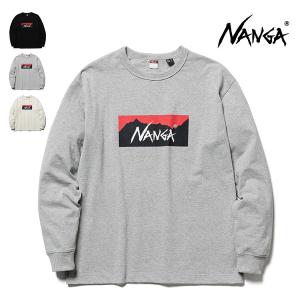 ナンガ【NANGA】ECO HYBRID BOX LOGO L/S TEE エコハイブリッド デイリーロングスリーブティー 長袖 ロンT アウトドア メンズ レディース【ネコポス発送無料】｜bobsstore