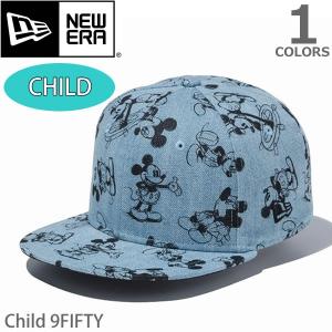 ニューエラ/ＮＥＷ ＥＲＡ 11474655 Child 9FIFTY ディズニー ミッキー・マウス　ウォッシュドデニム オールオーバープリント 帽子｜bobsstore