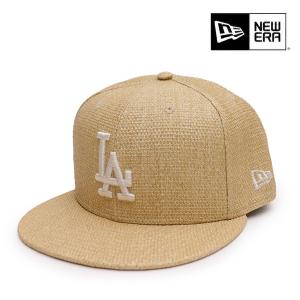 ニューエラ/NEW ERA 59FIFTY ロサンゼルス・ドジャース Paper Straw ナチュラル キャップ 5950 帽子 ユニセックス フラットバイザー ペーパ素材 麦わら