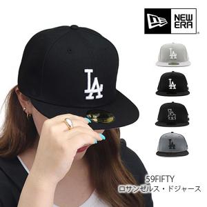 ニューエラ/NEW ERA 59fifty Los Angeles Dodgers ロサンゼルス ドジャース LA 帽子 キャップ ロゴ メンズ レディース MLB メジャーリーグ グレー ブラック｜bobsstore