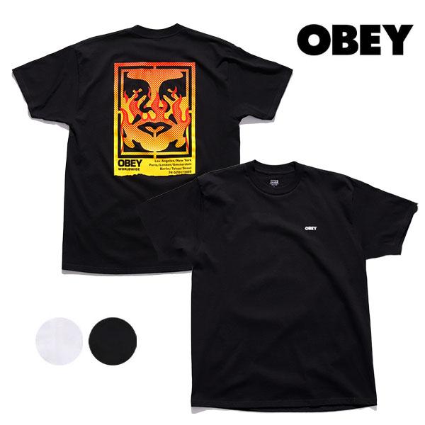 オベイ【OBEY】Icon Stencil Flame Classic T-Shirt Tシャツ 半...