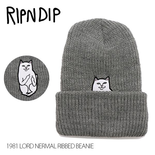 リップンディップ【RIPNDIP】1891 LORD NERMAL RIBBED BEANIE リブ...