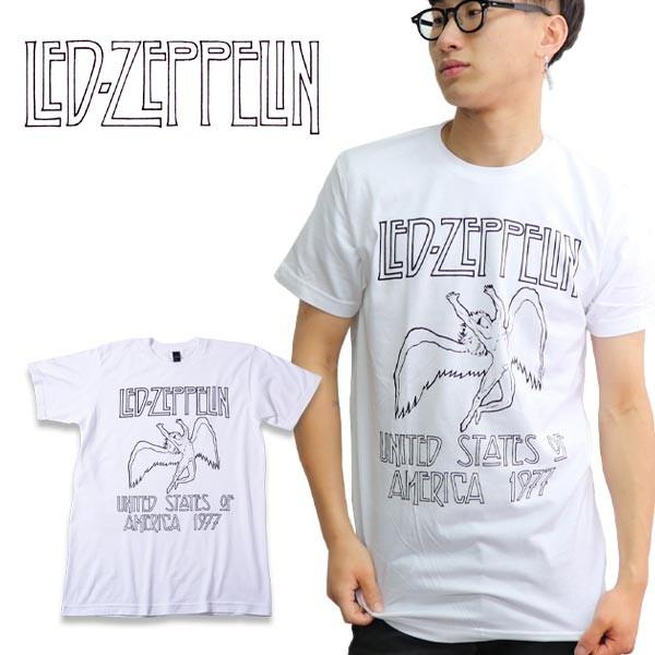 レッド・ツェッペリン【Led Zeppelin】US77 WHITE ホワイト メンズ Tシャツ 半...