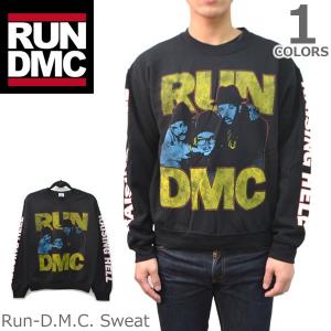ラン・ディーエムシー/Run-D.M.C. スウェット  ロック ヴィンテージ風 裏起毛 バンド BLACK ブラック ロゴ 正規品 本物｜bobsstore