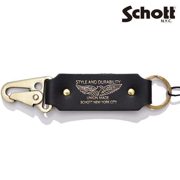 ショット【Schott】MILITARY HOOK ミリタリー フック キーリング レザー ゴールド...