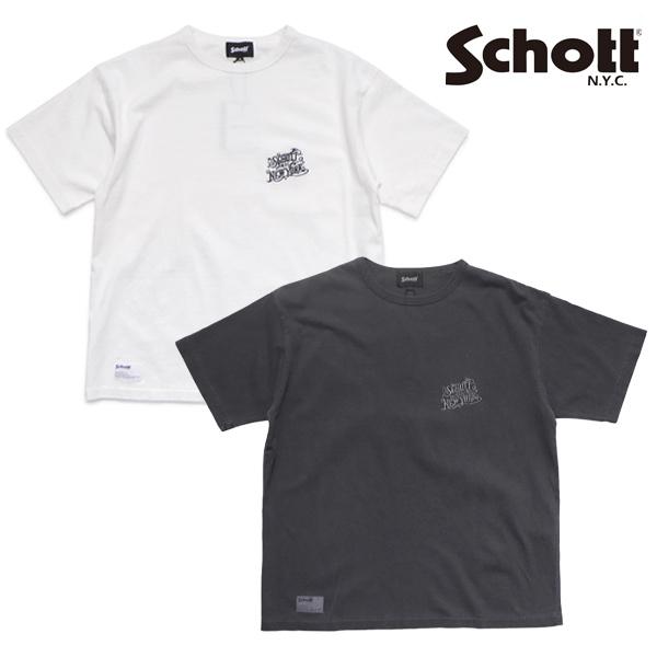 ショット【Schott】ARABESQU EMB. COMPACT T-SHIRT/アラベスク 刺繍...