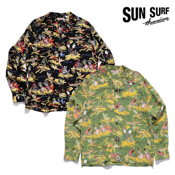 サンサーフ【SUN SURF】RAYON HAWAIIAN HULA SHIRT シャツ 長袖 レー...