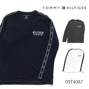 トミーヒルフィガー【TOMMY HILFIGER】09T4087 メンズ ロングTシャツ ロンT 長袖 クルーネック ロゴ トップス US規格 裏毛【ネコポス発送のみ送料無料】｜bobsstore