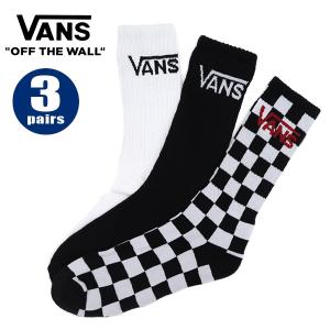 バンズ/VANS 靴下 3足セット VN000XSE/VN000XRZ ハイソックス 白 黒 チェック メンズ レディース ロゴ スポーツ ユニセックス 【メール便発送可】｜bobsstore