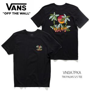 バンズ【VANS】VANS TIKI PALMS S/S TEE メンズ トップス 半袖 Tシャツ ロゴ ヤシの木 ブラック【ネコポス発送のみ送料無料】｜bobsstore