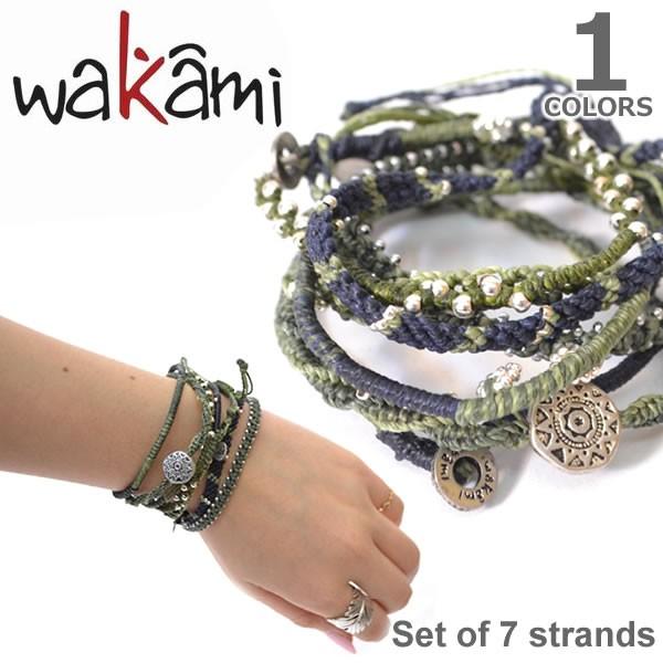 wakami/ワカミ WA0389-100 Set of 7 strands Olive/Navy ...