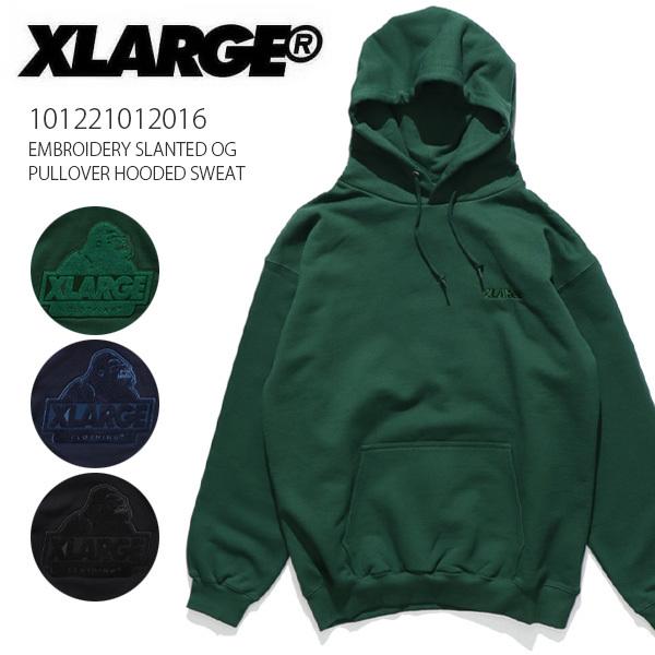 エクストララージ【X-LARGE】EMBROIDERY SLANTED OG PULLOVER HO...