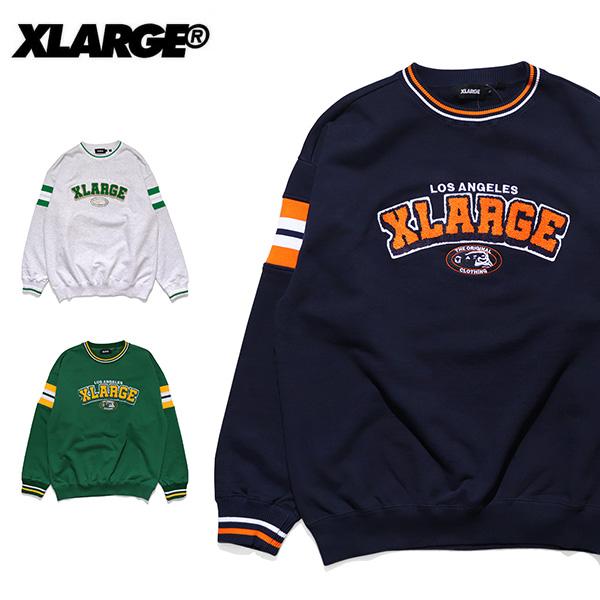 エクストララージ【X-LARGE】STRIPED SLEEVE TEAM LOGO CREWNECK...