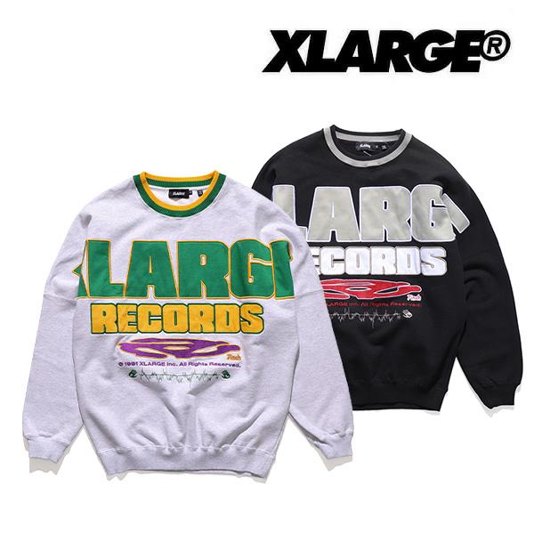 エクストララージ【X-LARGE】XLARGE RECORDS LOGO CREWNECK SWEA...