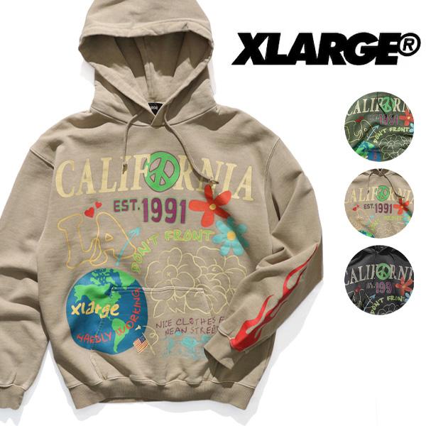 エクストララージ【X-LARGE】PIGMENT DYED PEACE HOODED SWEATSH...
