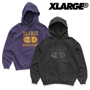 エクストララージ【X-LARGE】RECREATIONS PIGMENT DYED HOODED SWEATSHIRT フーディー パーカー メンズ トップス ウォッシュ加工 ロゴ ゴリラ｜bobsstore