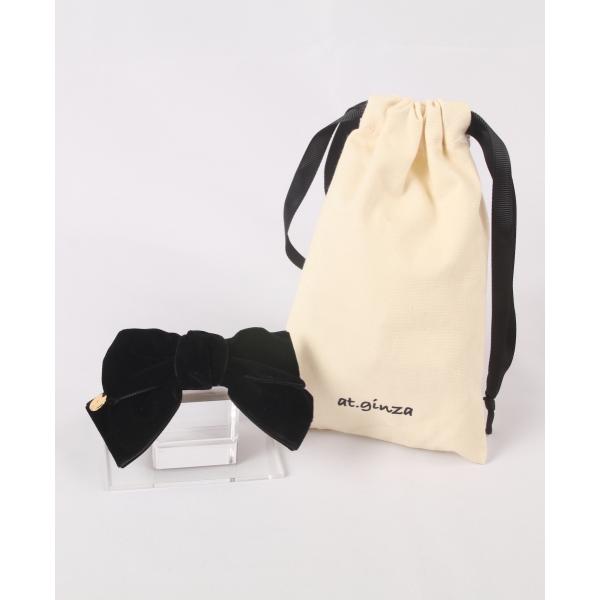 at.ginza ベロアリボンヘアクリップ　スモール　おしゃれ かわいい レディース 女性 上品 誕...