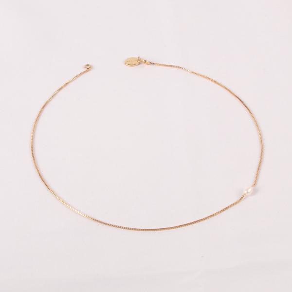 at.ginza 天然淡水パールネックレス　スネークチェーン　ゴールド　おしゃれ かわいい レディー...