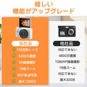 【限定セール】 デジカメ デジタルカメラ 5K...の詳細画像1