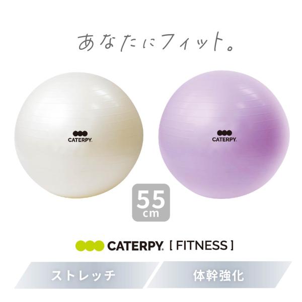 CATERPY フィットネスボール 55cm ヨガ ホットヨガ バランスボール ピラティス 筋膜リリ...