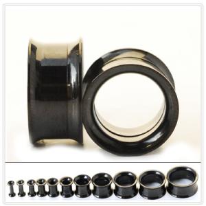 拡張ピアス 18mm 20mm ブラック スタンダード インターナル ダブルフレア ステンレスピアス...