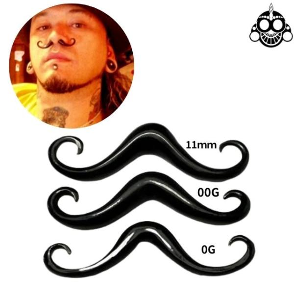 セプタムピアス 0G 00G 11mm 髭 Ｍustache Septum バッファローホーン 拡張...