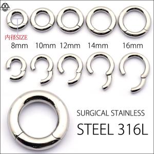 セグメントリング  6G　選べる内径　コレなら簡単カチッと装着　クリッカー　リングピアス　ボディピアス