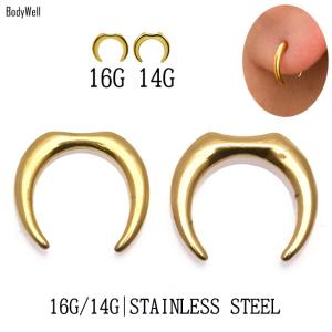 16G 14G ゴールド シンプル CLAW セプタムピアス フックピアス