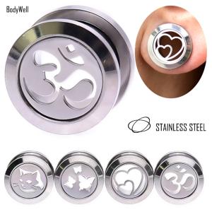 ボディピアス 28mm 29mm ステンレスピアス リデュースドフレア ダブル